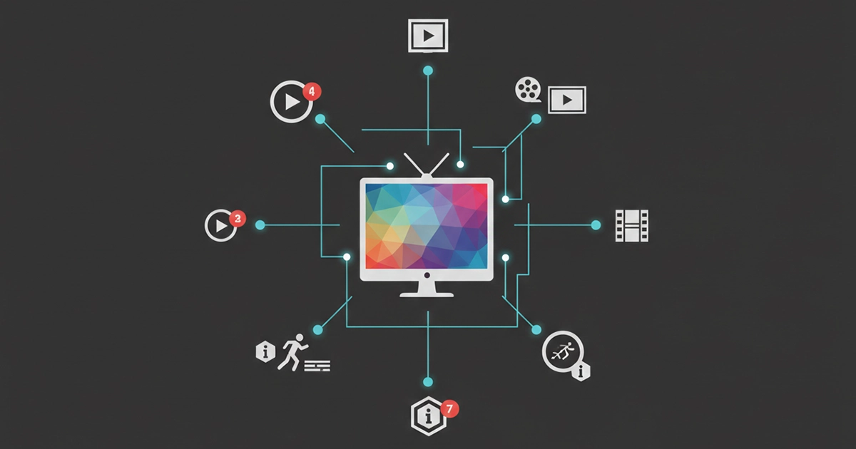 Diagram showing how IPTV channels and content are organized